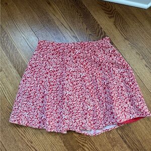 American Eagle Outfitters Red Floral Skater Skirt